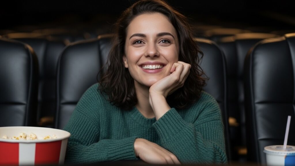 最高のVOD・評判の良い動画配信サービスU-NEXTで映画を楽しむ女性1