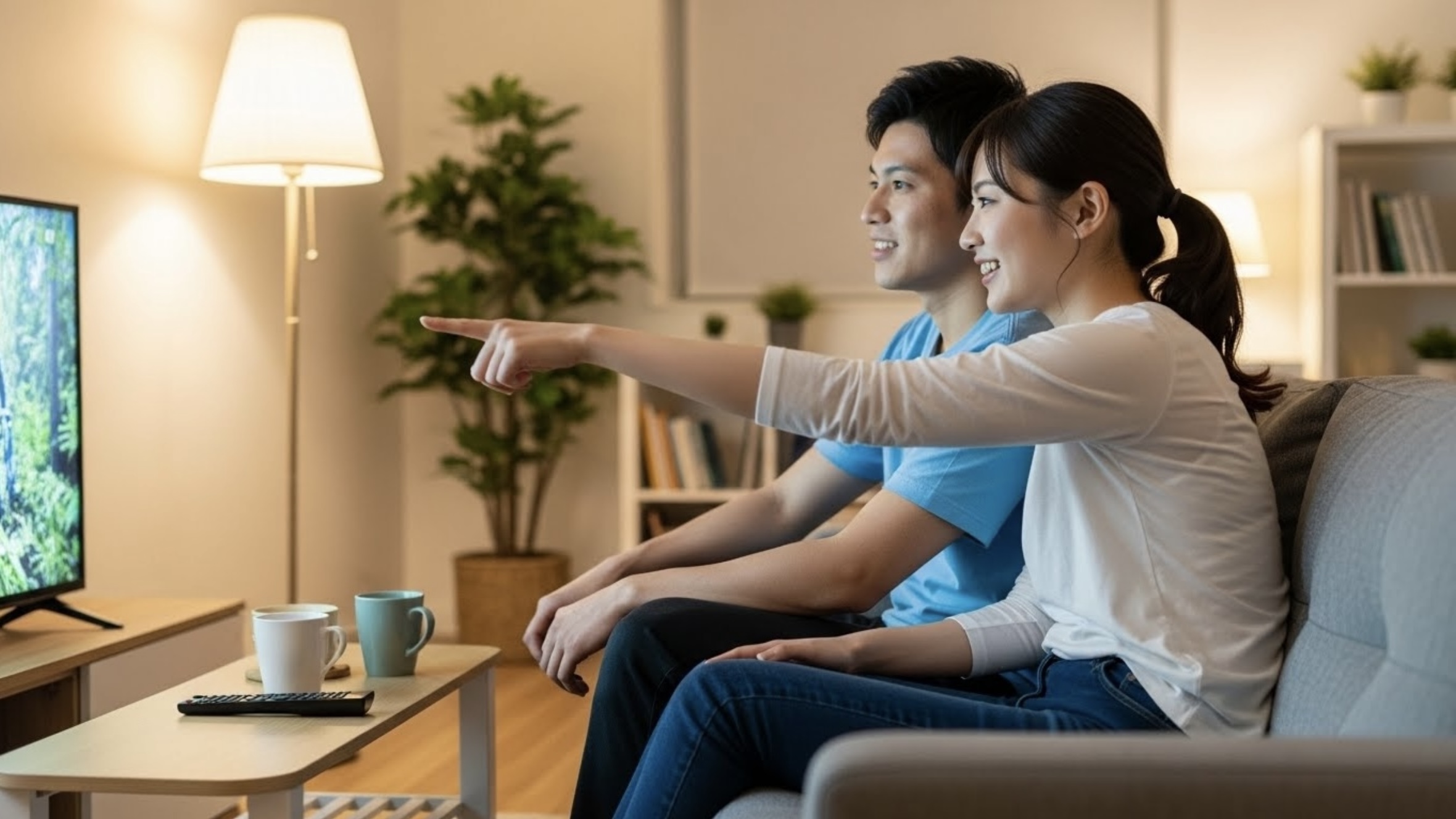 VOD・動画配信サービスU-NEXTとNetflixのサービス特徴や口コミ評判の比較を考える男女