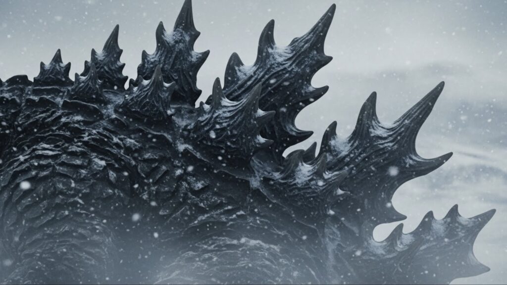 大手VOD・動画配信サービス U-NEXTで見れる年末年始(正月)に家族と観たいゴジラ映画のランキング記事のイメージ写真・ゴジラの背中