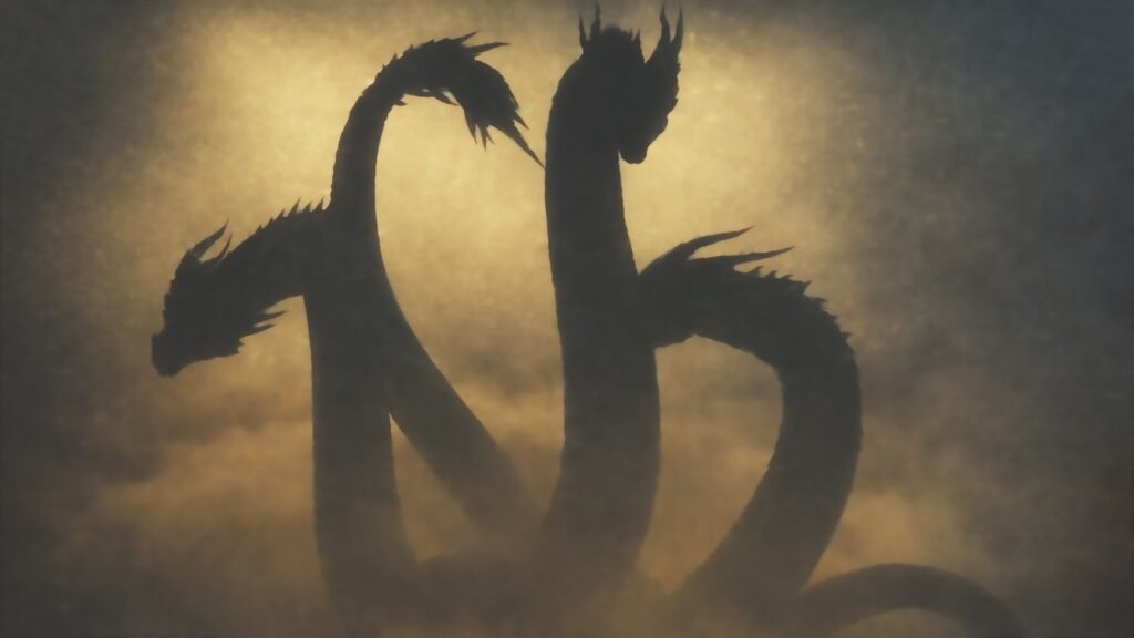 新作ゴジラ映画「ゴジラ-0.0（ゴジラマイナスゼロ）」に登場する敵怪獣を予想する・イメージ画（煙の中の正体）