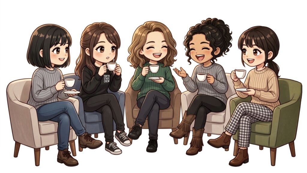 ジックリガイドのスタッフ「ジックリガールズ」5人娘コーヒーブレイク